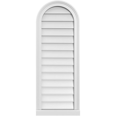 Ekena Millwork Round Top Surface Mount PVC Gable Vent w/ 2"W x 2"P Brickmould Sill Frame, 16"W x 42"H GVPRT16X4203SN